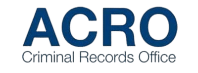 ACRO Criminal Records Office logo in blue letters on a light background, meeting website accessibility standards.