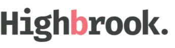 Highbrook logo featuring the letter b in pink, with the other letters in black and a full stop at the end.